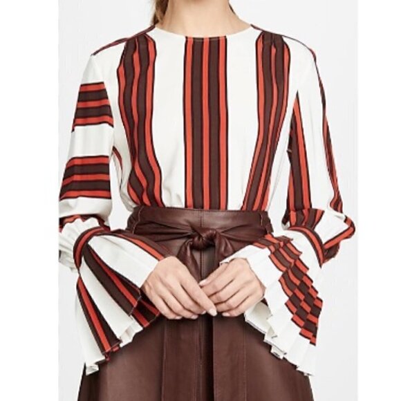 Tory Burch Silk Top Frill Sleeve Blouse NWT 0 - Picture 1 of 8